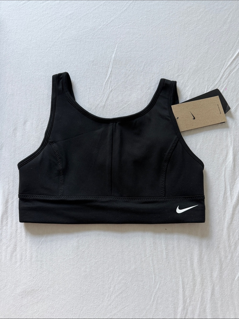 Nike Black Sports Bra with White Swoosh